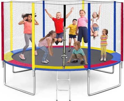 Step Over StepOver 14 Ft GS Jumping Jhula Trampoline with Net for Kids & Adults, Outdoor(Multicolor)