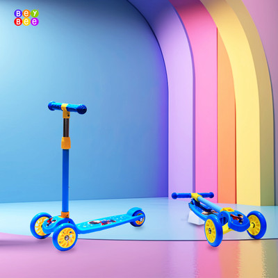 BeyBee Lightweight SuperHero Kick Scooter for Kids|Hoverboard with 4 Level Height Knob(Blue)