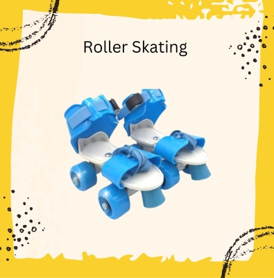 CountryLink New Roller Adjustable Skating Shoes with Front Brake Outdoor Toy 5-12 UK Size(Blue)