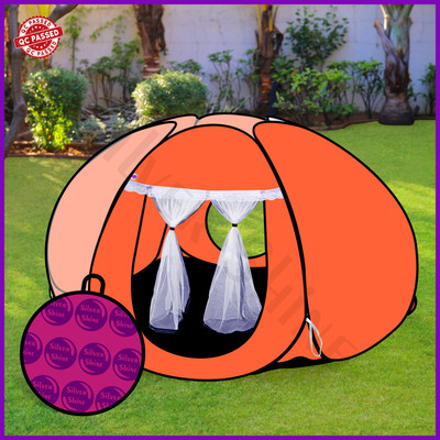 SILVER SHINE Foldable delightful patterns Popup Kids Play Tent House for Multi Purpose(Brown)