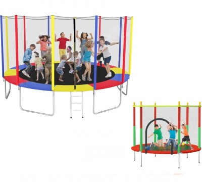 JUMP N PLAY 16 Feet Premium Fitness Trampoline And Free 55 Inch Trampoline(Multicolor)