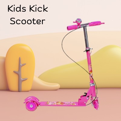 calyxia The New Kick Folding Adjustable Scooter Toy Designed For Younger Children (Pink)(Pink)