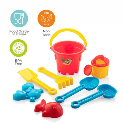 zokato Beach Sand Toys Castle Play Set with Fish, Crab Moulds for Kids(Multicolor)