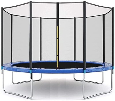 GANESH SKY BALLOON 10 Feet Premium Fitness Trampoline with Enclosure net and Poles Safety Pad.(Multicolor)