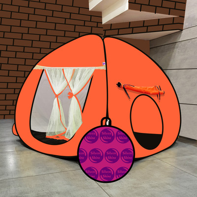 SILVER SHINE Foldable delightful patterns Popup Kids Play Tent House for Multi Purpose(Orange)