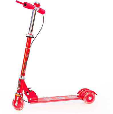 PYXBE kids scooter 3 Wheel Foldable Scooter Cycle,Kick Scooter,3 Adjustable Height(Red)