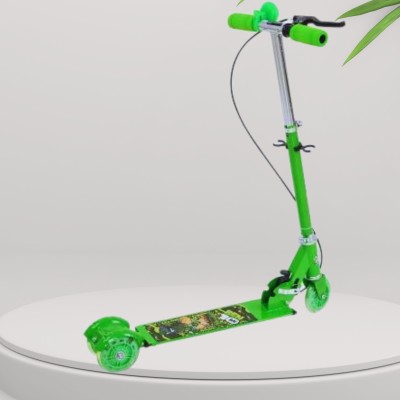 Glenston Road Runner Kick Scooter for Kids Ages 3-14 Years Old Boy with 3 Wheel LED(Green)