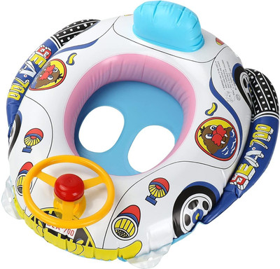 REVATAKG Steering Car Float With Handle 1 To 5 Year 2 Handles for Support Smooth Leg Hole Inflatable Swimming Pool(Multicolor)