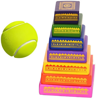 CannyCubs Handcrafted Indian Seven Stone Game| Pitthu | Lagori |Stacking Indian Game|(Multicolor)