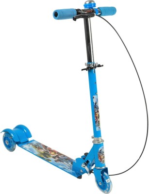 CountryLink New 3 Wheel Scooter Foldable Adjustable Hight with Break and LED Light PU wheels(Blue)