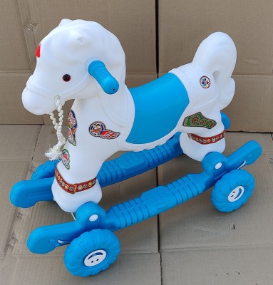 Iblay OH BABY' by PLASTIC CHETAK HORSE WITH ROCKING FUNCTION,AMAZING COLOR Rideons & Wagons Non Battery Operated Ride On(White)