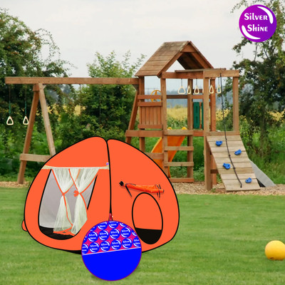 SILVER SHINE Multi Purpose Foldable delightful Patterns Popup Kids Play Tent House(Orange)