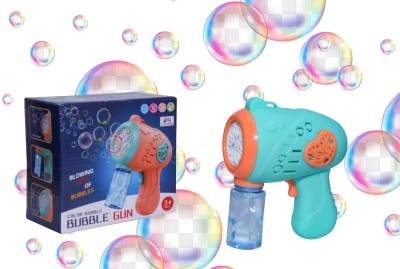 Wobb Bubble Machine for Kids Automatic Bubble Gun Leak-Proof Design(Multicolor)