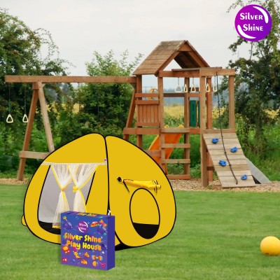 SILVER SHINE Multi Purpose Foldable delightful Patterns Popup Kids Play Tent House(Yellow)