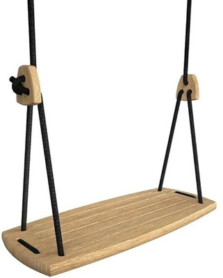 XSOURCE Wooden Outdoor & Indoor Baby Swing ,Montessori Swing for Baby, Kids (BLACK ROPE)(Black)
