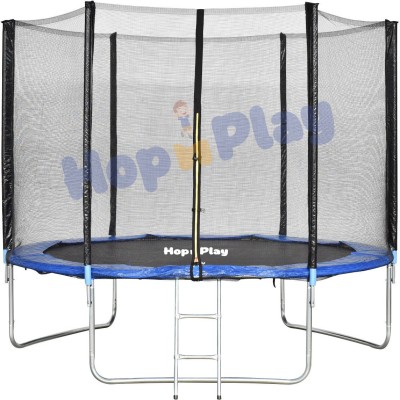 HOP N PLAY 8 Feet Jumping Trampoline with Safety Net for Kids & Adults, Indoor & outdoor(Blue, Black)