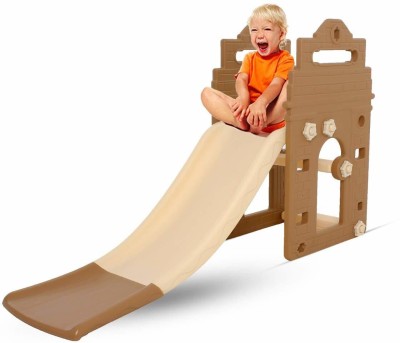 baybee Slipping Slide Foldable Baby Garden Slide for Kids - Plastic Garden Slide for Kids/Toddlers/Indoor/Outdoor Preschoolers for Boys and Girls Age Group-1 to 5 Years(Beige, Brown)