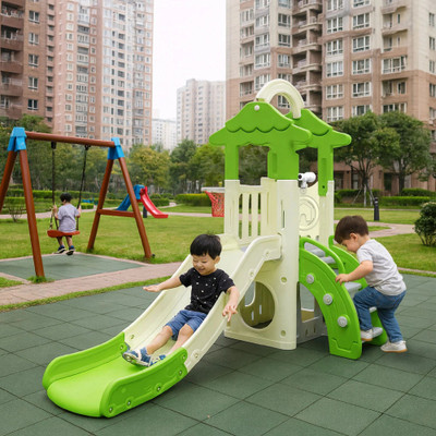 Ok Play Tree House set For Kids | Multi-activity playset | Easy Assemble-Indoor Outdoor(Green, White)