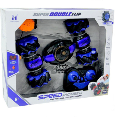 Todfod Hand Gesture Sensor RC Stunt Car Double Sided Rotating Remote Control Car(Blue)