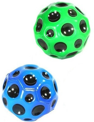 CrazyBuy Bouncing Moon Ball for Kids with Soft Rubber Bounce Ball Set For Kids(Pack of 2)(Multicolor)