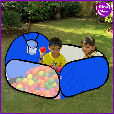 NM CREATION Without Ball Foldable Square Ball Pool Play Tent Kids, Playground Tent House(Blue)