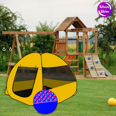 SILVER SHINE Multi Purpose Foldable delightful Patterns Popup Kids Play Tent House(Yellow, Black)