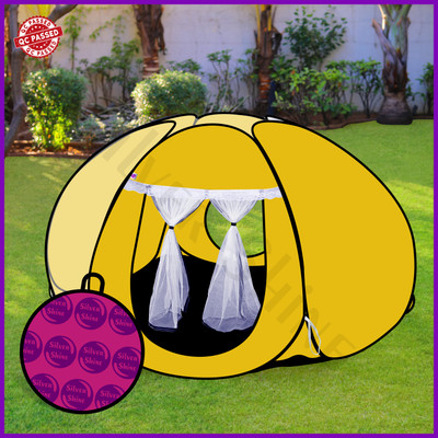SILVER SHINE Foldable delightful patterns Popup Kids Play Tent House for Multi Purpose(Gold)