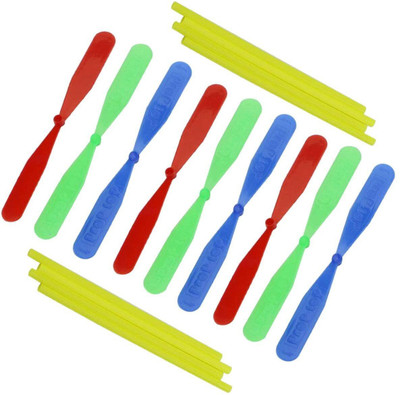 Super Easy Plastic Dragonfly Plastic Bamboo Outdoor Flying Toy Great Party Favors for Kids On Gifts (10 pieces )(Multicolor)