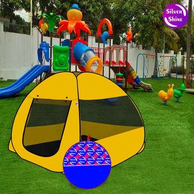 SILVER SHINE Popup Kids Play Tent House Delightful Patterns for Multi Purpose Foldable(Yellow, Black)