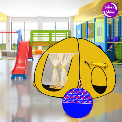 SILVER SHINE Foldable delightful patterns Popup Kids Play Tent House for Kids(Yellow)