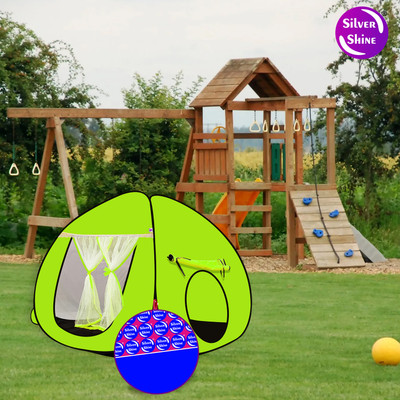 SILVER SHINE Multi Purpose Foldable delightful Patterns Popup Kids Play Tent House(Green)