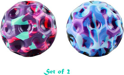 AncientKart Moon ball High Bouncy Planet Design set of 2(Multicolor)