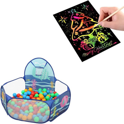 Premio Coppex Kids Ball Pit With 50 Balls + (Free Scratch Book)(Multicolor)