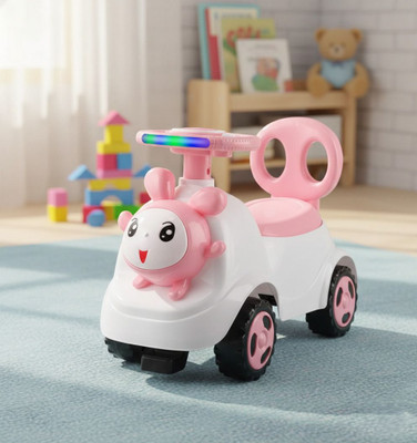 JoyRide Wrom Rider for Kids Boys & Girls with LED Lights, Music, and Under-Seat Storage(Pink)
