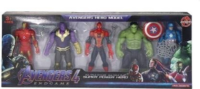 RIGHT SEARCH Avengers Toy Set of 5 Marvel Super Hero Characters Action Figure Play Set(Multicolor)