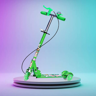 Tazomi Kick Scooter for Kids 3 Wheeler Foldable Kick Skating Cycle with Brake-Bell(Green)