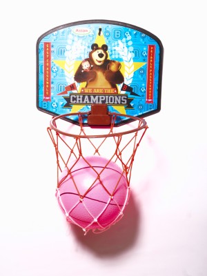 ASIAN Masha_Bear Basketball for kids-Multicolor-Pack of 1 Basketball Ring(5 Basketball Size With Net)