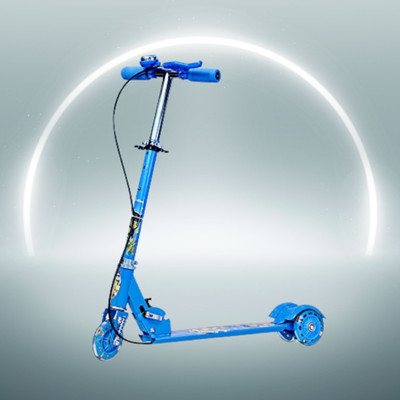 calyxia 3Wheel Kick scooter with 4 level Height, 80kg weight capacity Kids Scooter(Blue)