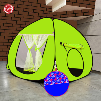 BERGOJEWELS Patterns Popup Kids Play Tent House for Multi Purpose Foldable(Green)