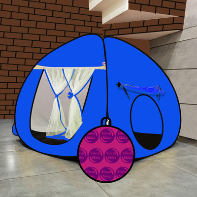 SILVER SHINE Foldable delightful patterns Popup Kids Play Tent House for Multi Purpose(Blue)