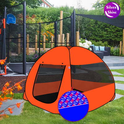 SILVER SHINE Popup Kids Play Tent House for Multi Purpose Foldable delightful patterns(Orange, Black)