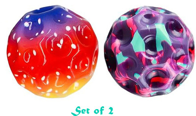 AncientKart New Moon ball High Bouncy Planet and Space Design set of 2(Multicolor)