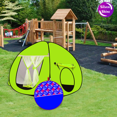 SILVER SHINE Foldable Popup Kids Multi Color Play Tent House for Multi Purpose(Green)
