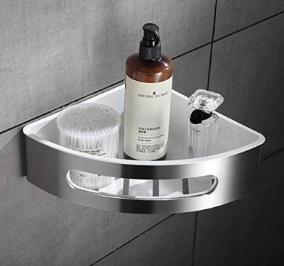 Allied Bathroom Shelf 304 Stainless Steel & ABS Plastic Single Tier Storage Basket Wall Overhead Storage Shelf