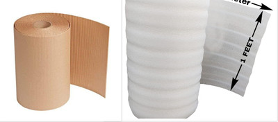 indigifthub Corrugated Cardboard Paper Roll Brown & Plastic foam sheet 3 mm For Packing Security Bag(7 x 10 Pack of 2)