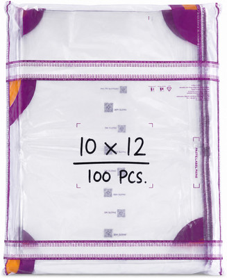 Meesho Premium Transparent Barcode Polybags | Self Adhesive Courier Packing Bags Security Bag(10 x 12 Pack of 100)