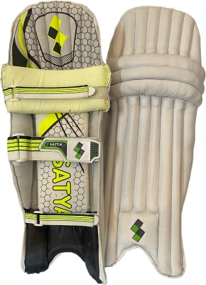 Satya Cricket Leg Pad for Men, Leather PVC Comfortable and Protective Leg Guard Youth (36 - 38 cm) Batting Pad(White, 14 to 40 Year)