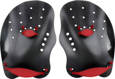 THE MORNING PLAY Morex Swimming Hand Paddle for Training with Adjustable Straps for Youth & Adult Hand Paddles(Black)