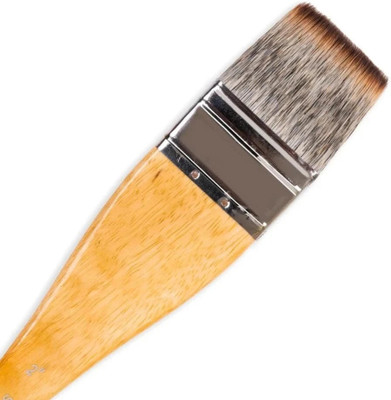 Like it Flat Hake Brushes Long Handle Paint Brush Artist Size 2 inch(Set of 1, Brown)