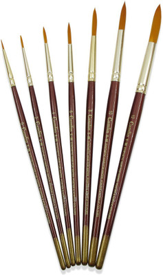 Camlin Series 66 - 7 Brushes Pack Synthetic Hair(Brown)